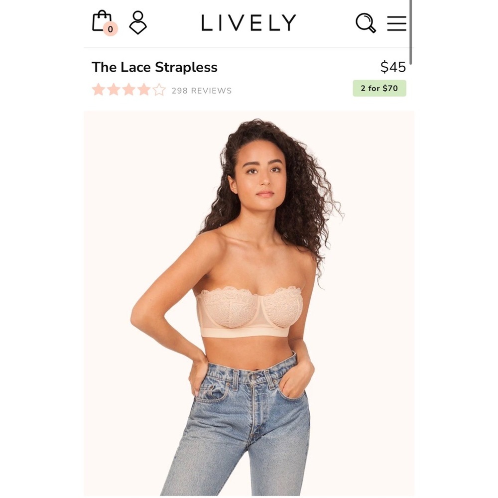 Lively Lace Strapless Bra